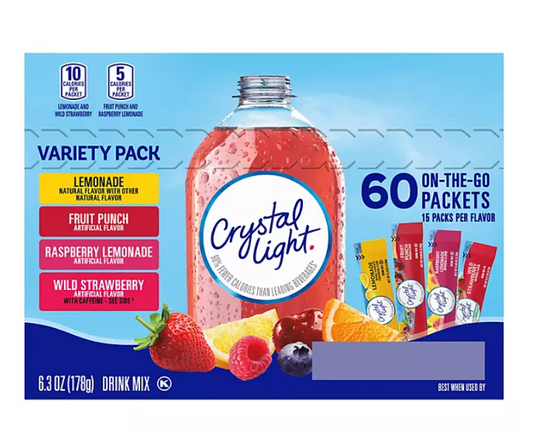 Crystal Light Variety Pack Drink Mix Packets 60 pk.